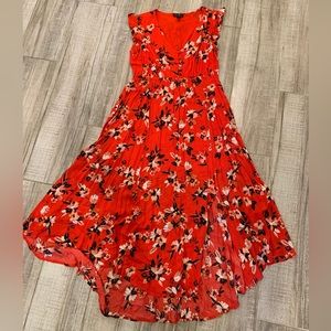 Jessica Simpson Red Flower Flowy Maxi Dress Size L NWT